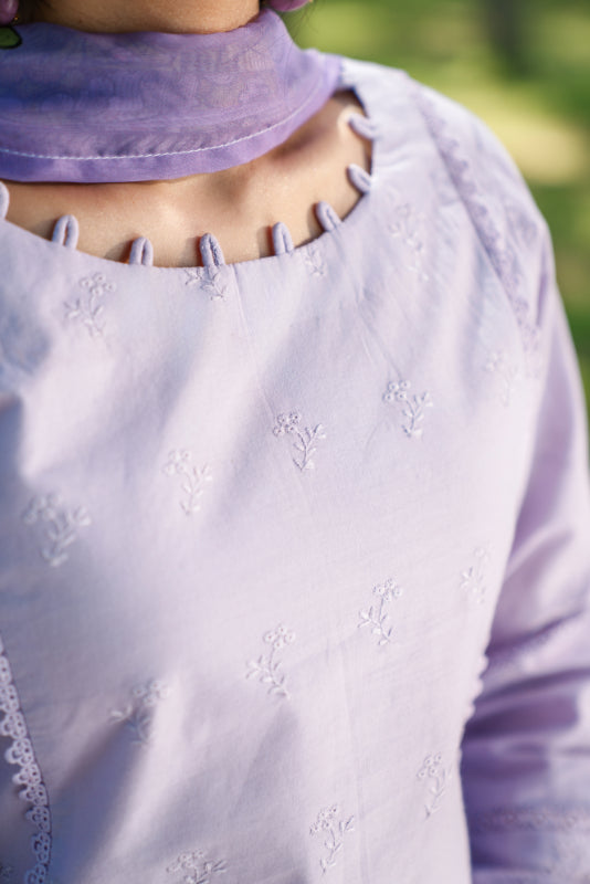 Noor-e-Lavender – Embroidered 3-Piece Lawn Suit (NLC-101-PK)